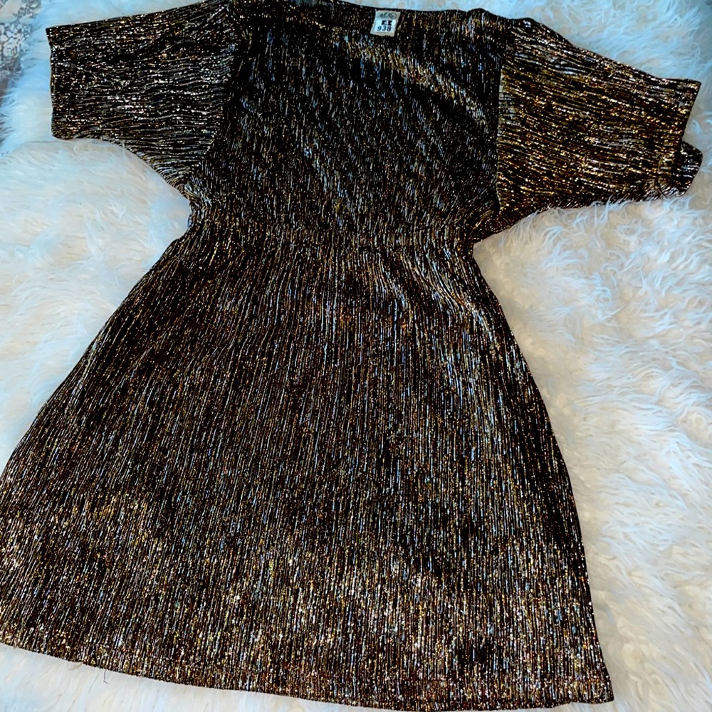 Shimmery black and gold dress